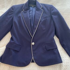 Ralph Lauren Navy Blazer with White Piping